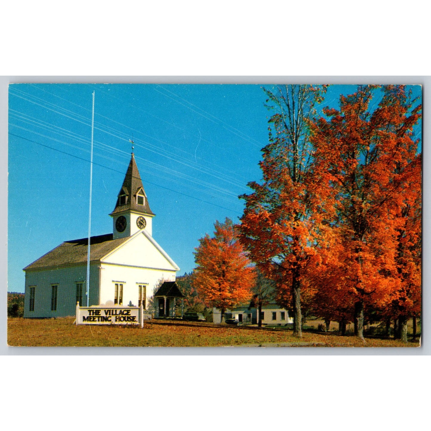 Sugar Hill NH New Hampshire Village Meeting House Chrome Postcard Plastichrome