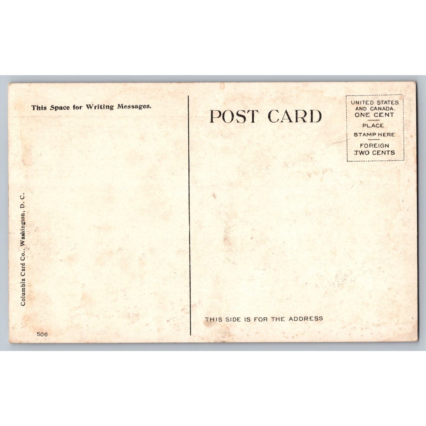 Washington DC Congressional Library Divided Back Postcard Columbia Card Co