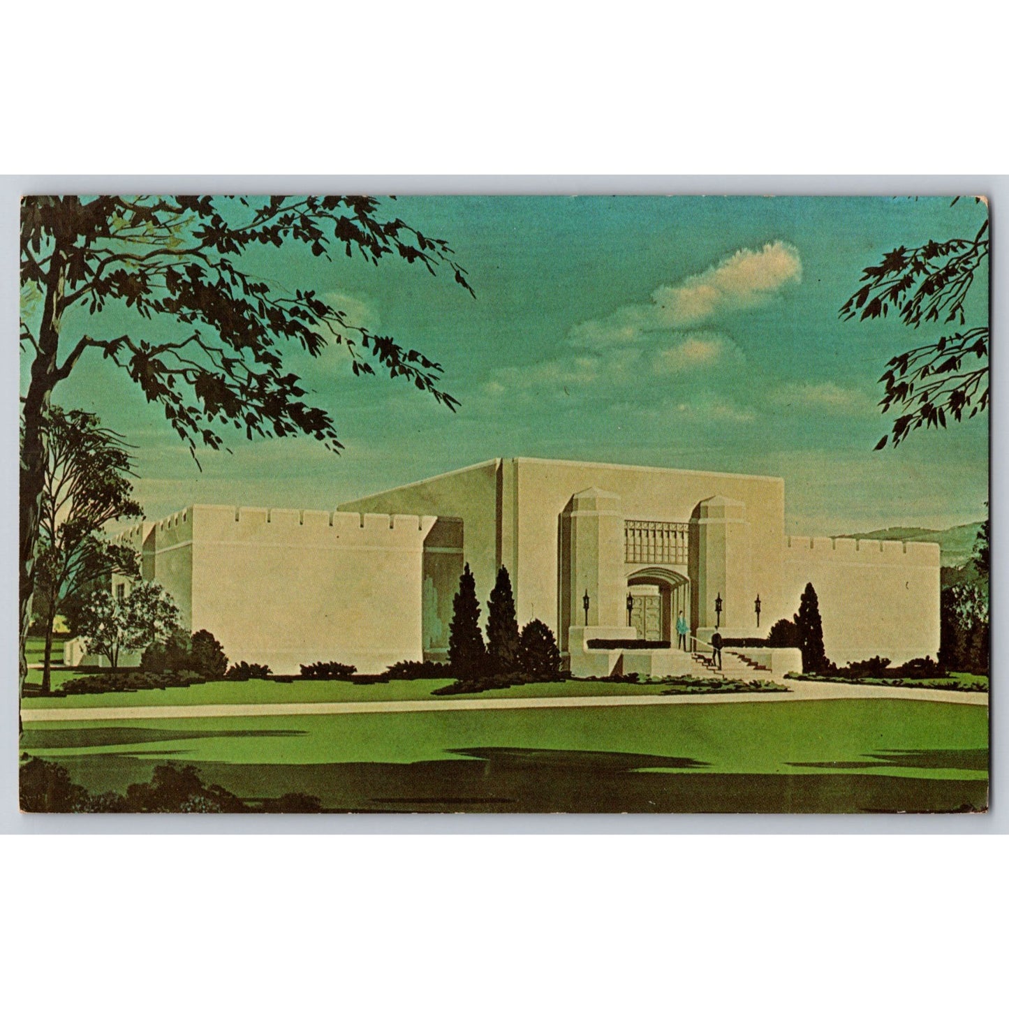 Lexington VA Virginia George C Marshall Research Library Illustrated Postcard