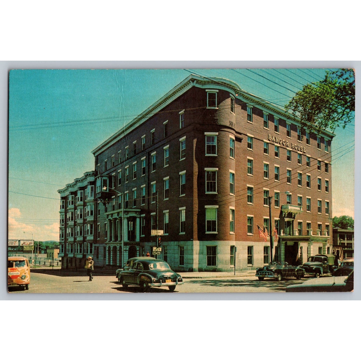 Bangor House ME Maine 1950s Chrome Postcard Advertising Card