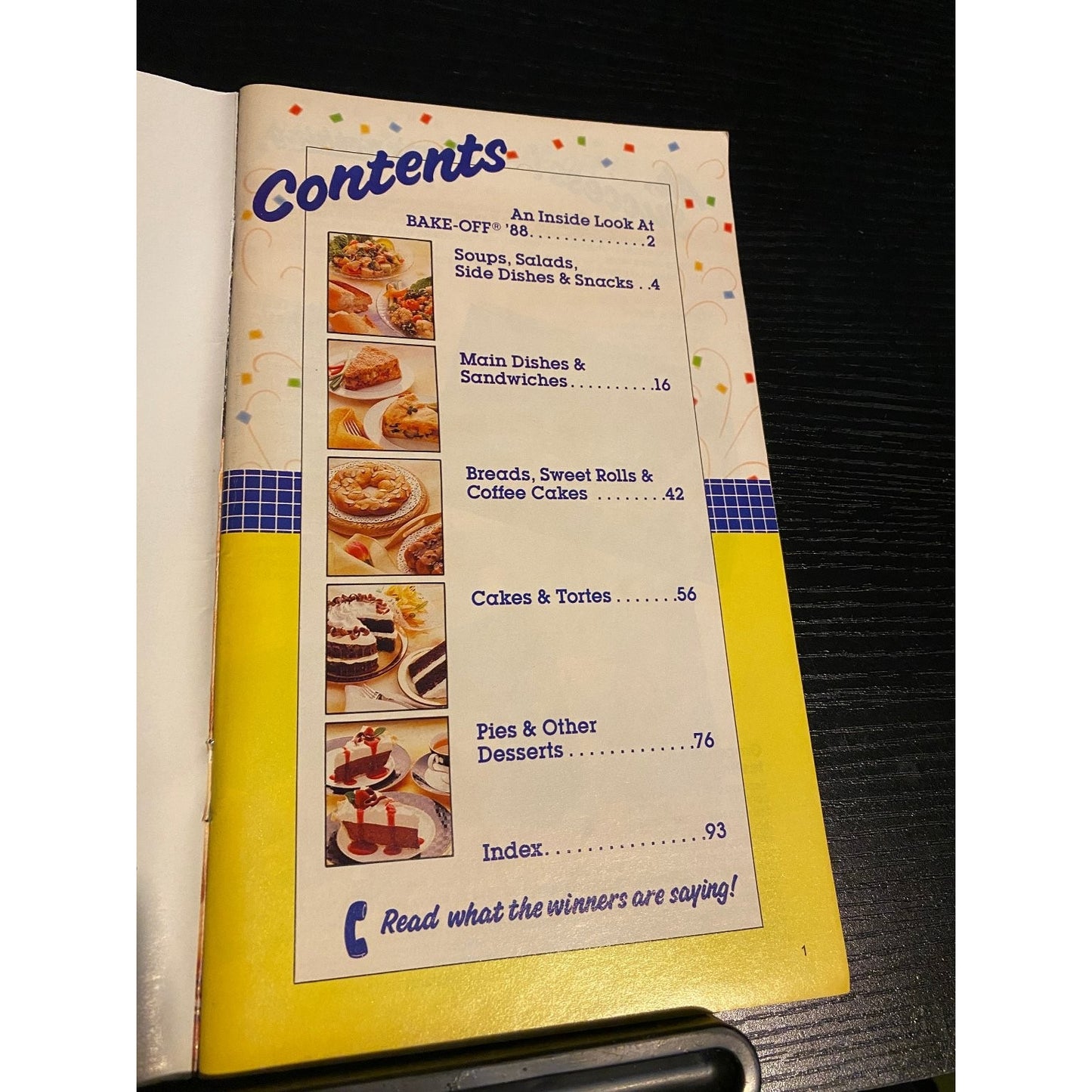 Pillsbury Classic Cookbook Booklet 1988 Bake-Off 33rd Contest