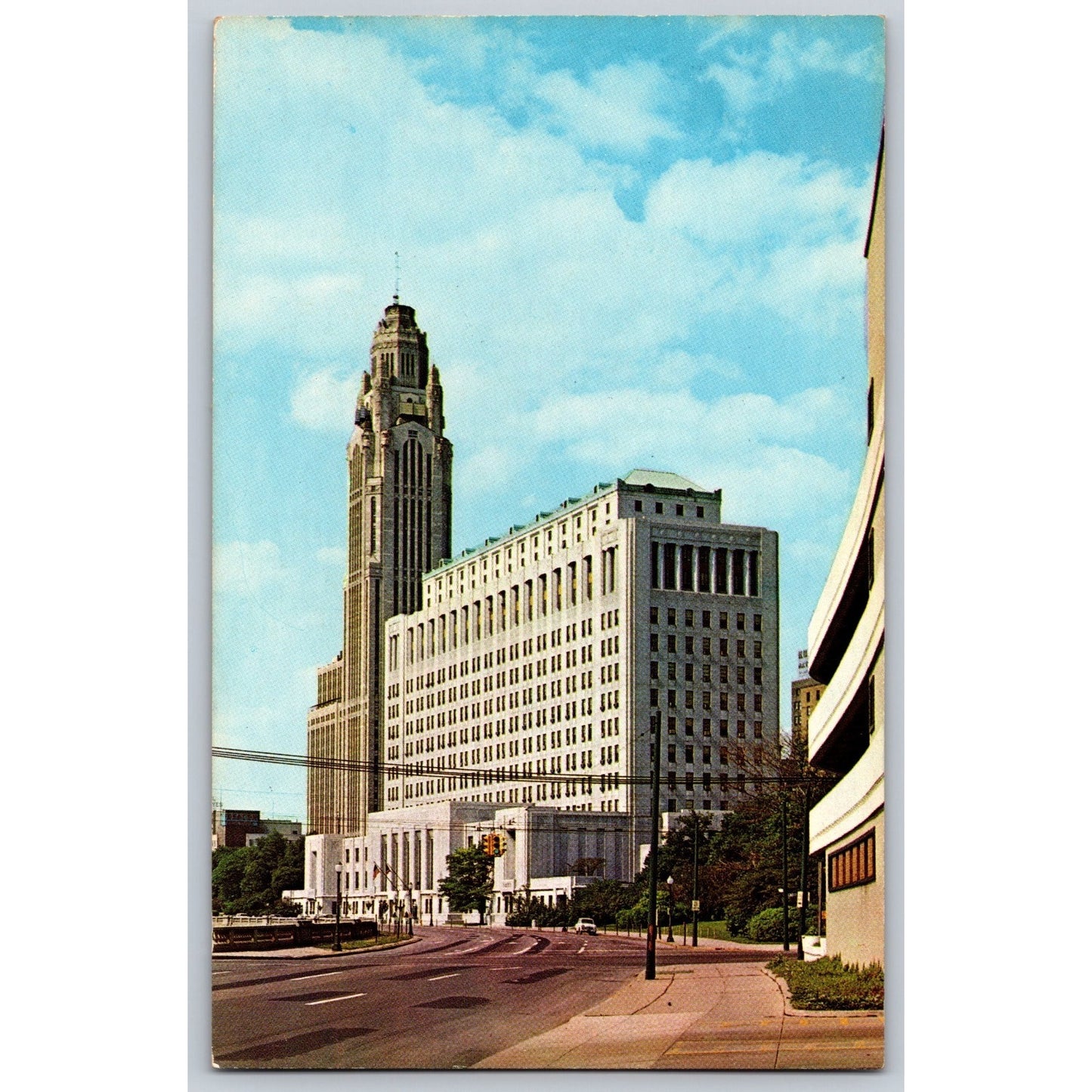Columbus OH Ohio Departments of State Building Street View Chrome Postcard