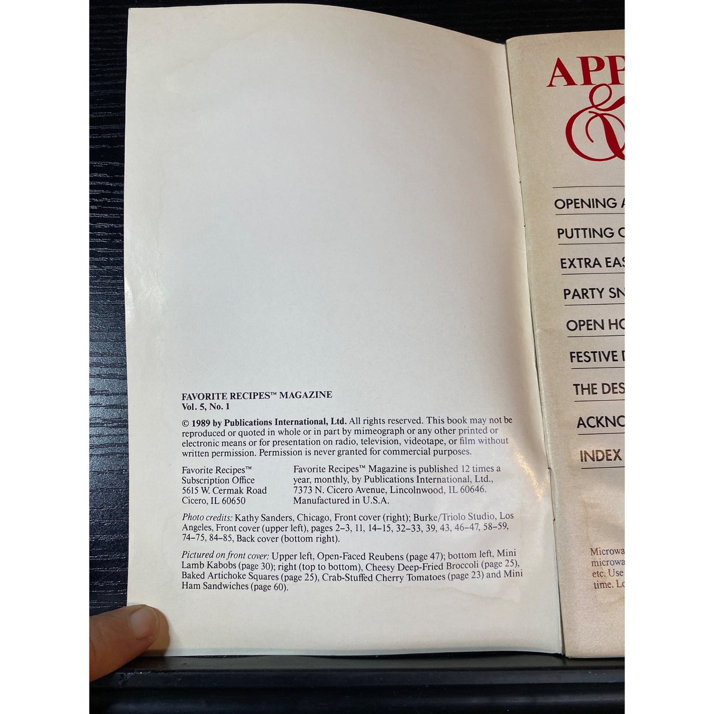 Favorite Recipes Appetizers & Party Snacks Cookbook Booklet 1990