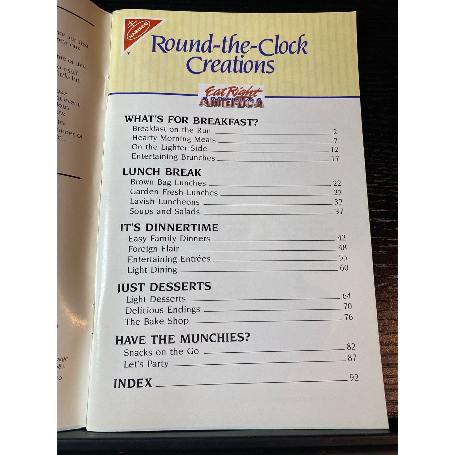 Favorite Recipes Round The Clock Creations Cookbook Booklet 1989 Nabisco