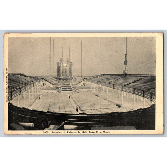 Salt Lake City UT Utah Tabernacle Interior 1907 Postcard Used Frank & Thayer
