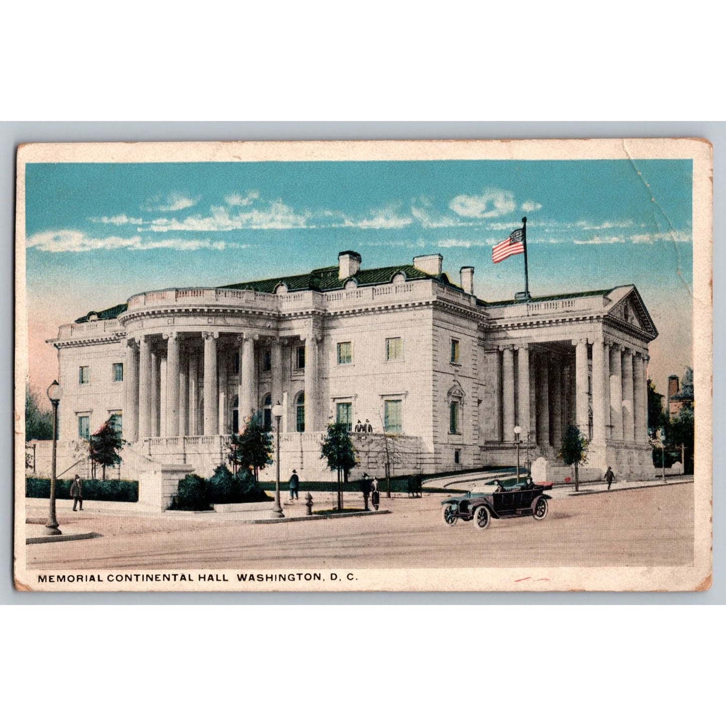 Washington DC Memorial Continental Hall 1910 White Border Postcard Unused