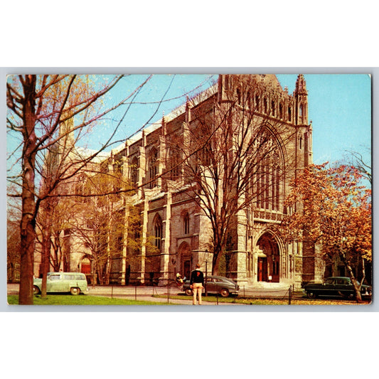 Princeton NJ New Jersey Princeton University Chapel 1950s Chrome Postcard Unused