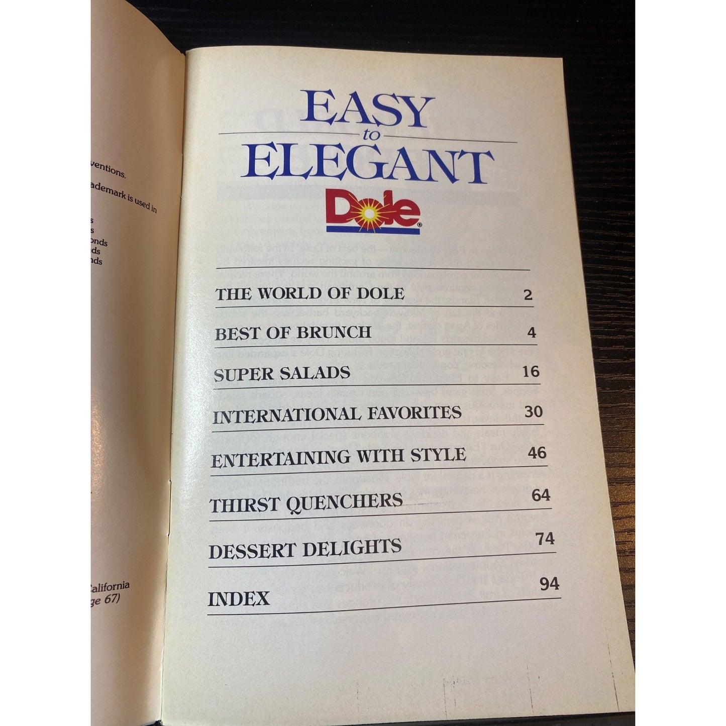 Easy To Elegant Dole 1988 Favorite Recipes Cookbook Booklet 150 Recipes