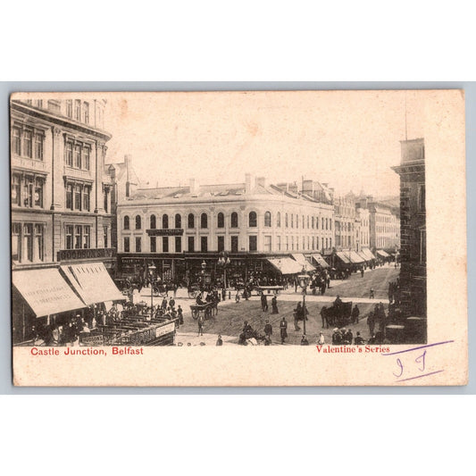 Belfast Ireland Castle Junction Valentine's Series Early 1900s Divided Postcard