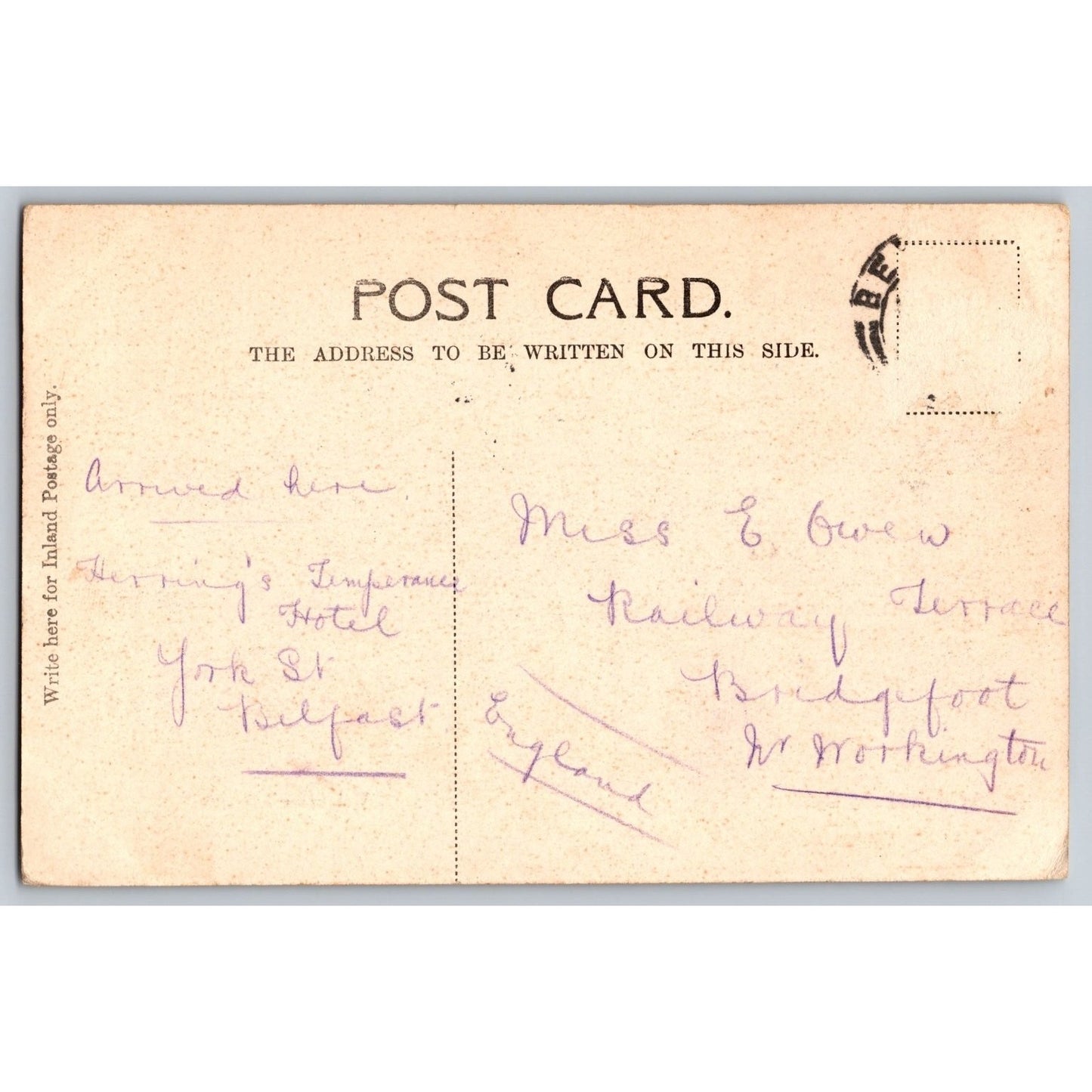 Belfast Ireland Castle Junction Valentine's Series Early 1900s Divided Postcard