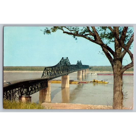 Vicksburg MS Mississippi River Bridge Chrome Postcard Unused Hubert A Lowman