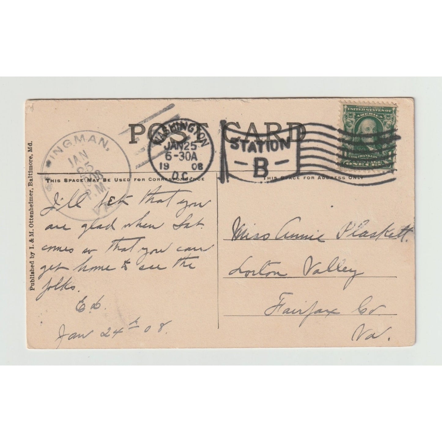 Washington DC Scene in Rock Creek 1908 Divided Back Postcard Used