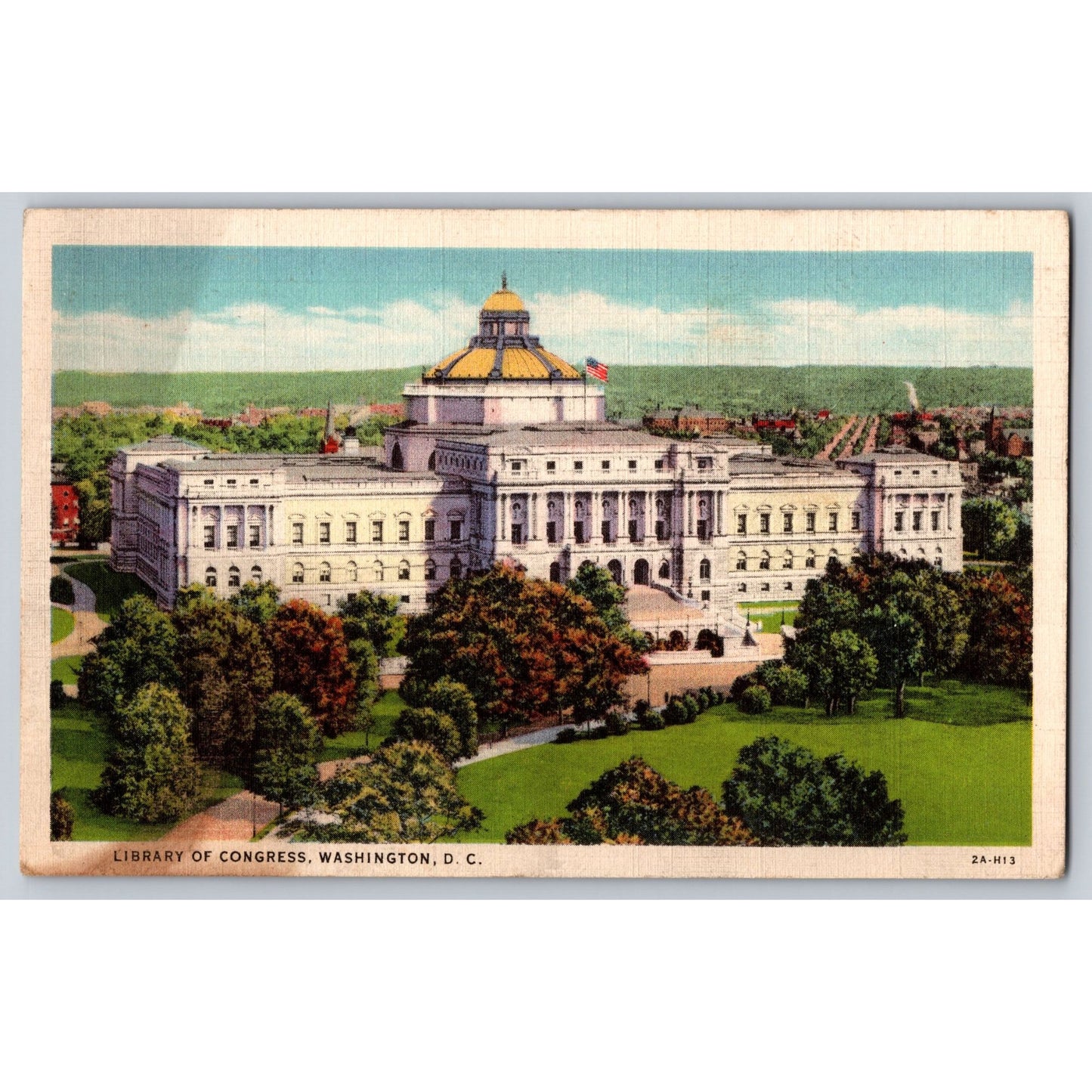 Postcard DC Washington Library Of Congress White Border Unused