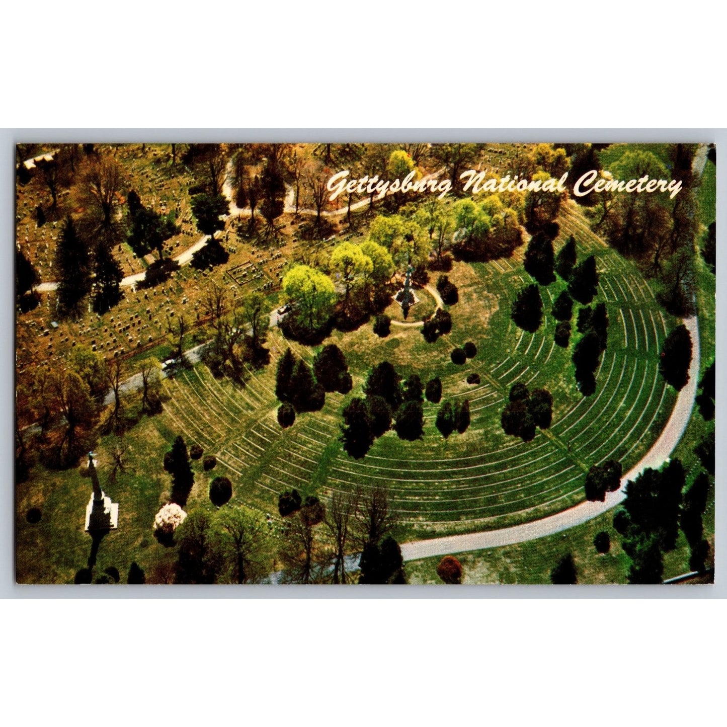 Gettysburg PA Pennsylvania National Cemetery Aerial Postcard Conestoga Crafts