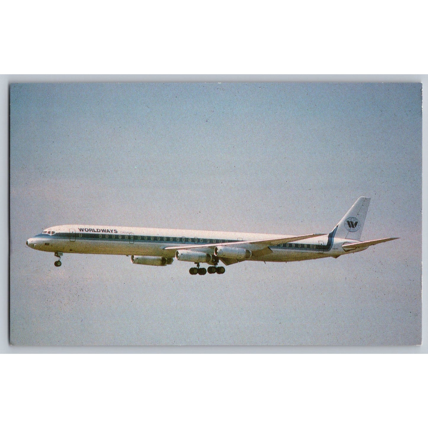 Worldways Canada McDonnell Douglas DC-8-63 Airplane Postcard Aviation Collectible