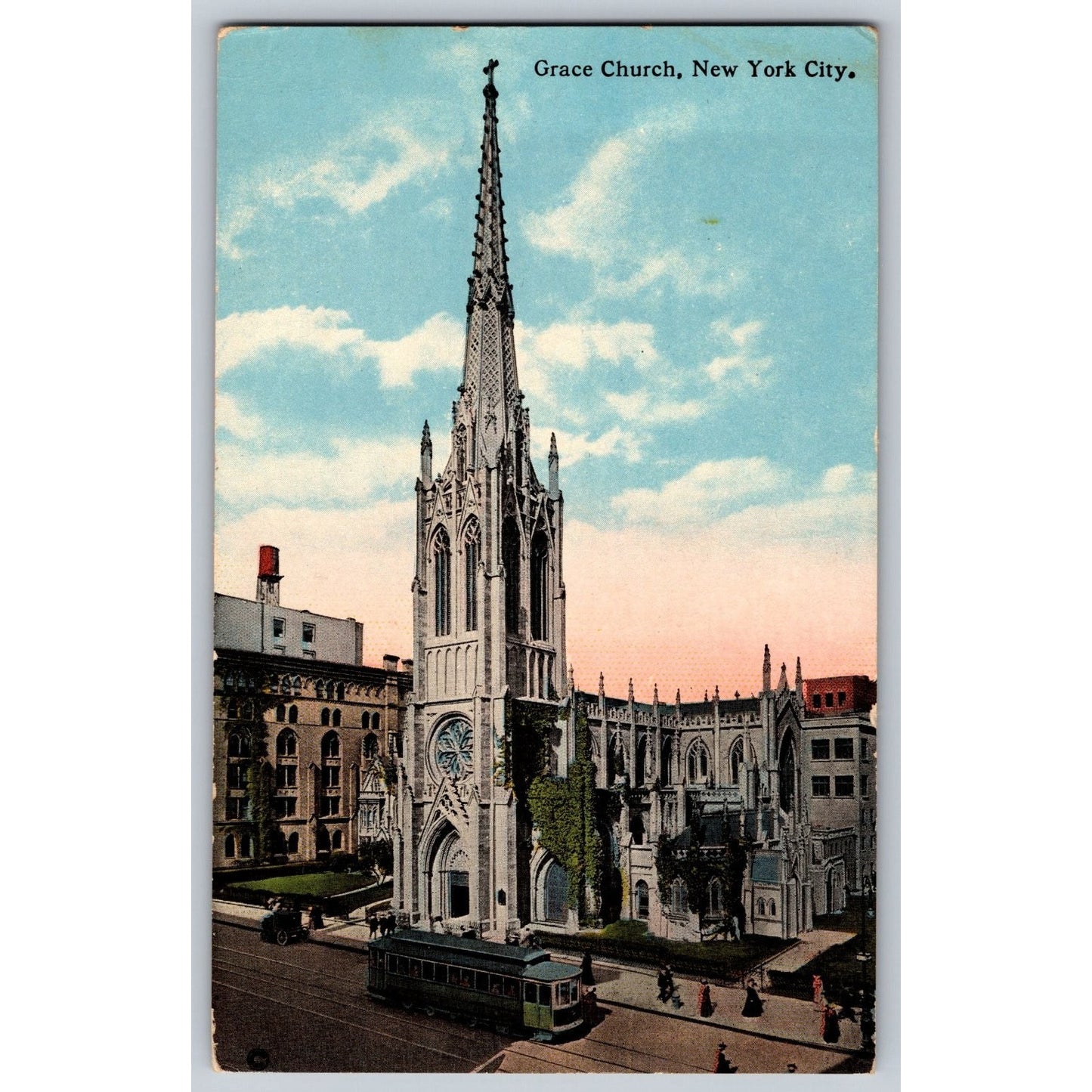 New York City NY Grace Church 1910 Divided Back Postcard Unused