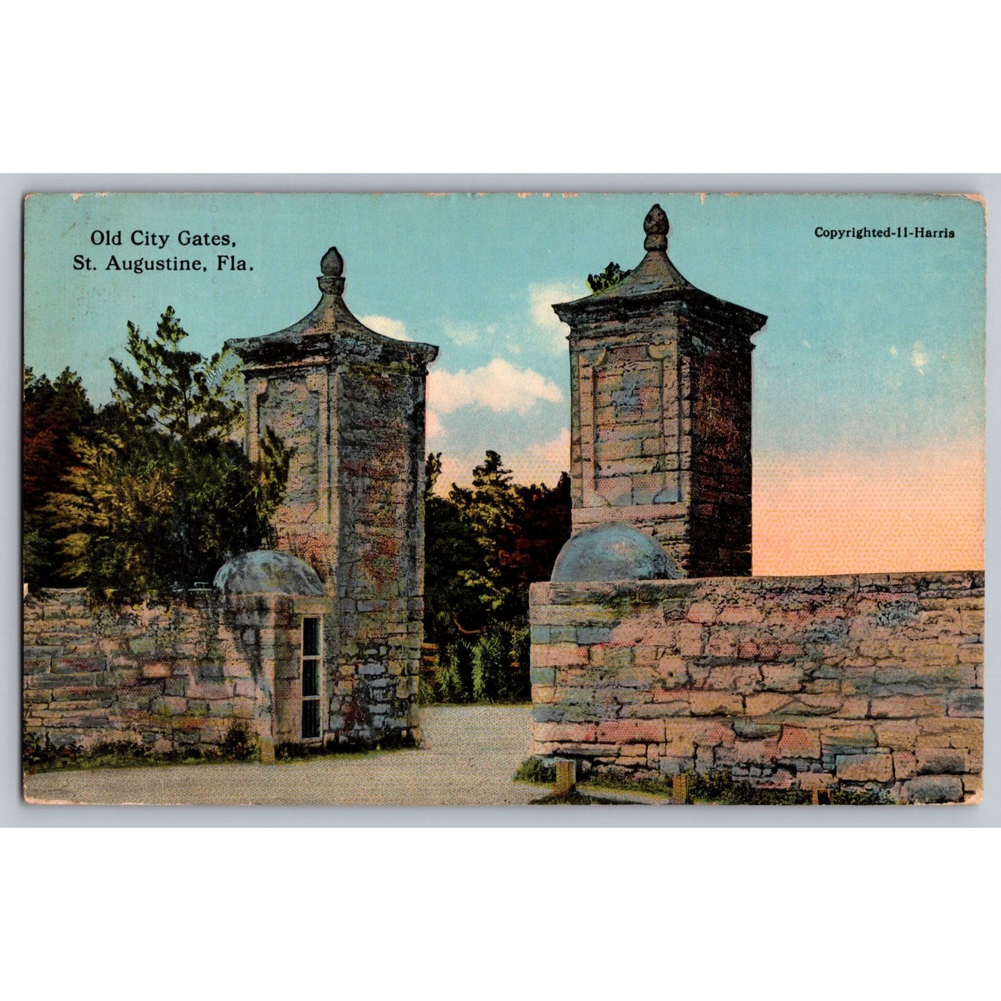 St Augustine FL Florida Old City Gates 1916 Divided Back Postcard Used
