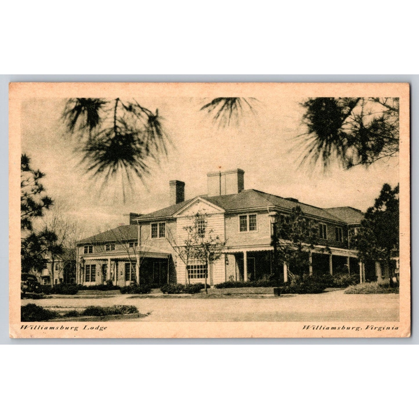 Williamsburg VA Virginia Lodge Historic Hotel Exterior Early 1900s Postcard
