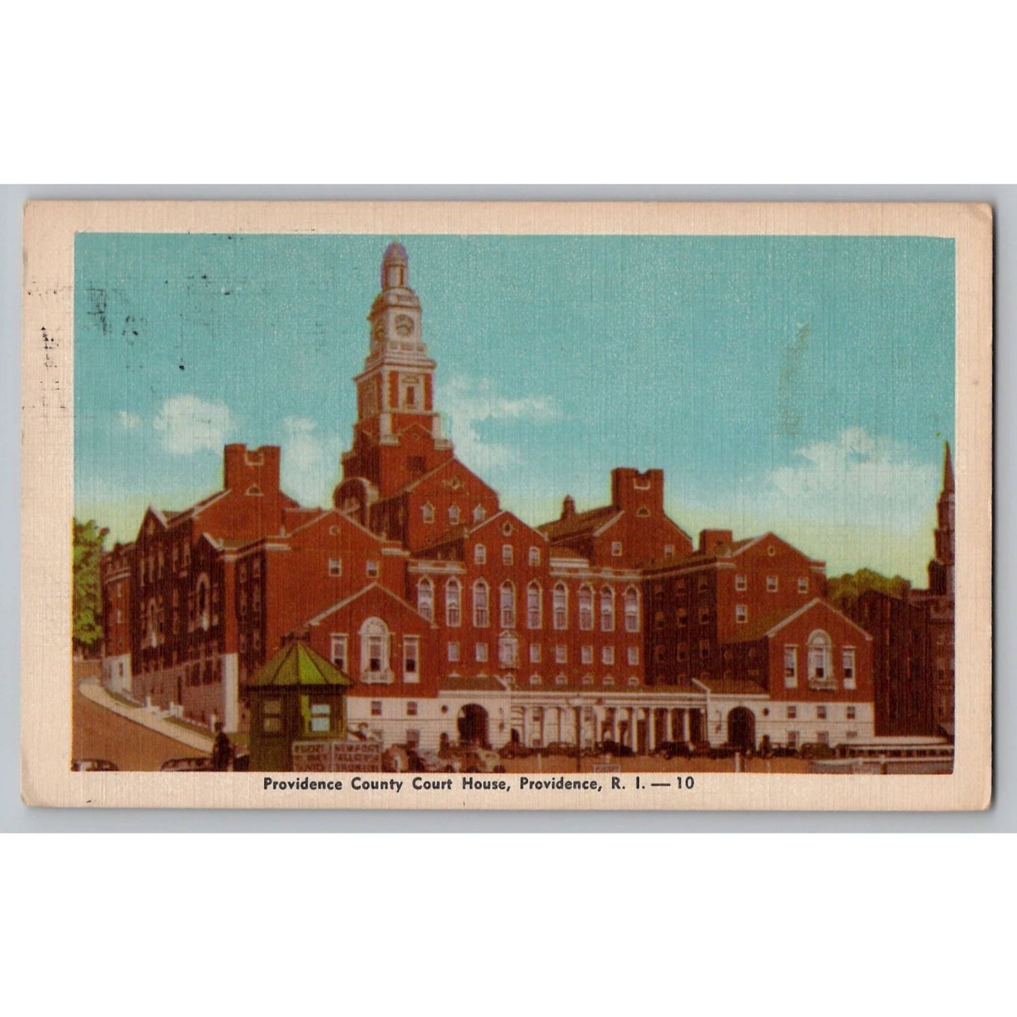 Providence RI Rhode Island County Court House White Border Postcard 1946