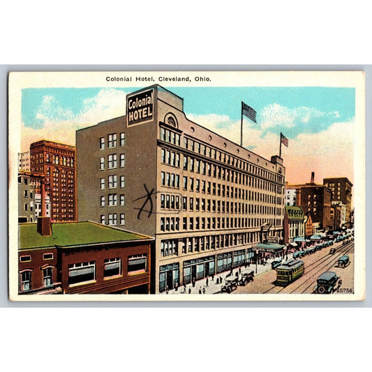 Cleveland OH Ohio Colonial Hotel 1920s White Border Postcard