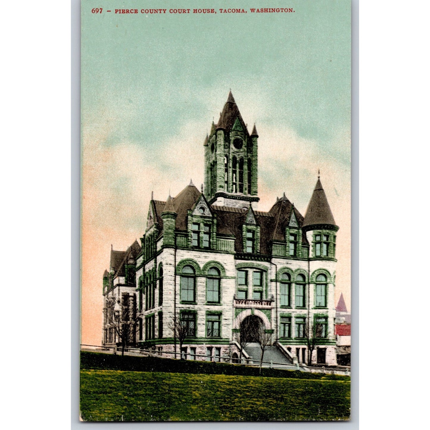 Tacoma WA Washington Pierce County Court House Divided Back Postcard Mitchell