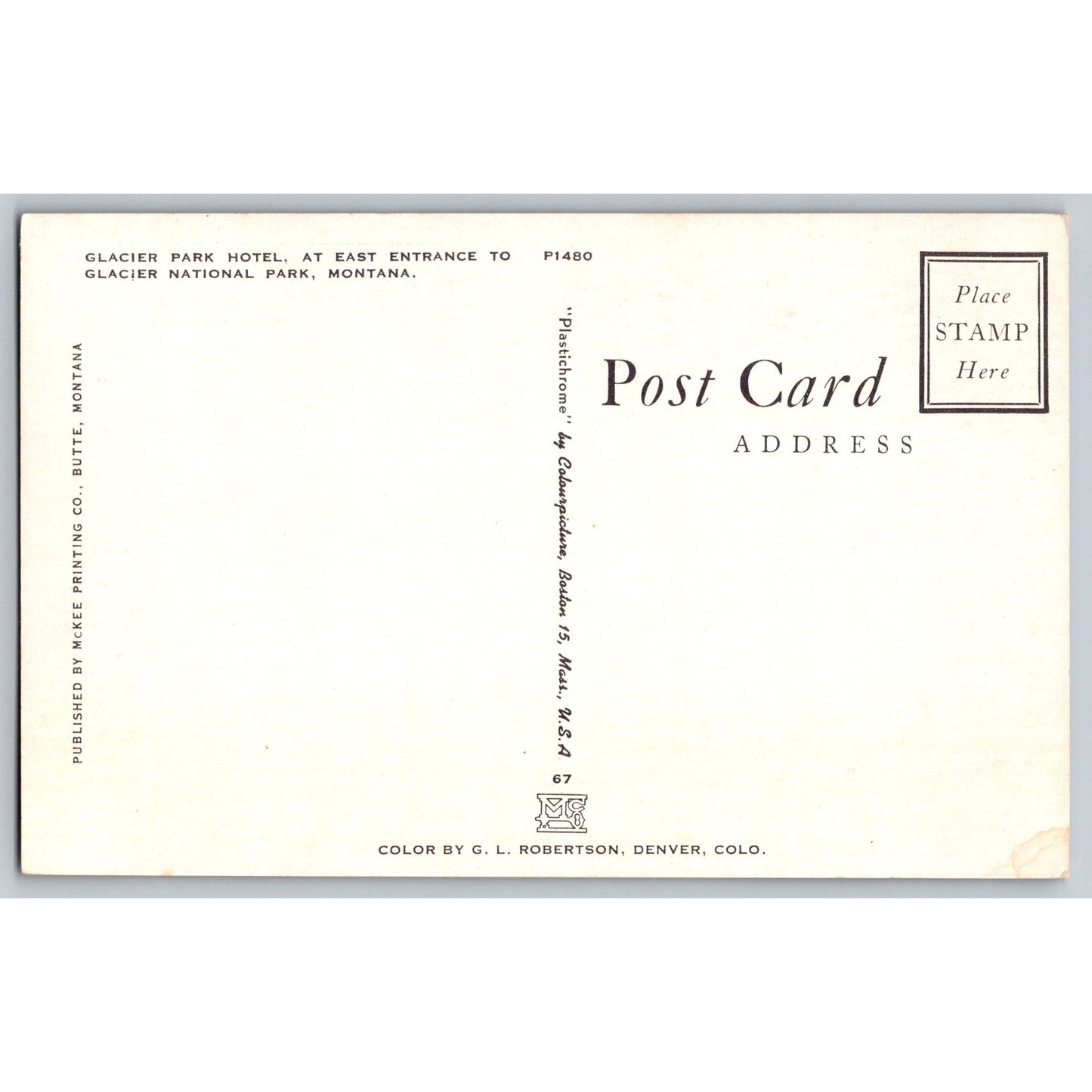 East Entrance To Glacier National Park Hotel Montana Chrome Postcard McKee