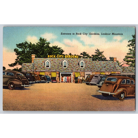 Lookout Mountain TN Tennessee Rock City Gardens 1930s Linen Postcard Unused