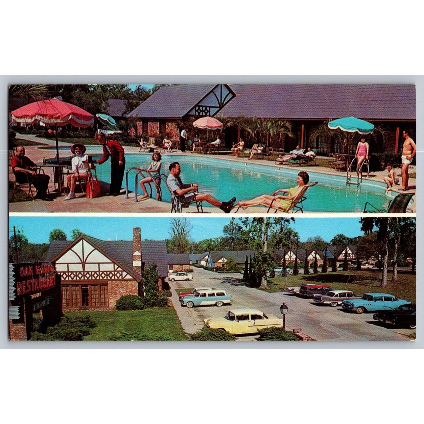 Baton Rouge LA Louisiana Oak Manor Motor Hotel Chrome Postcard Unused