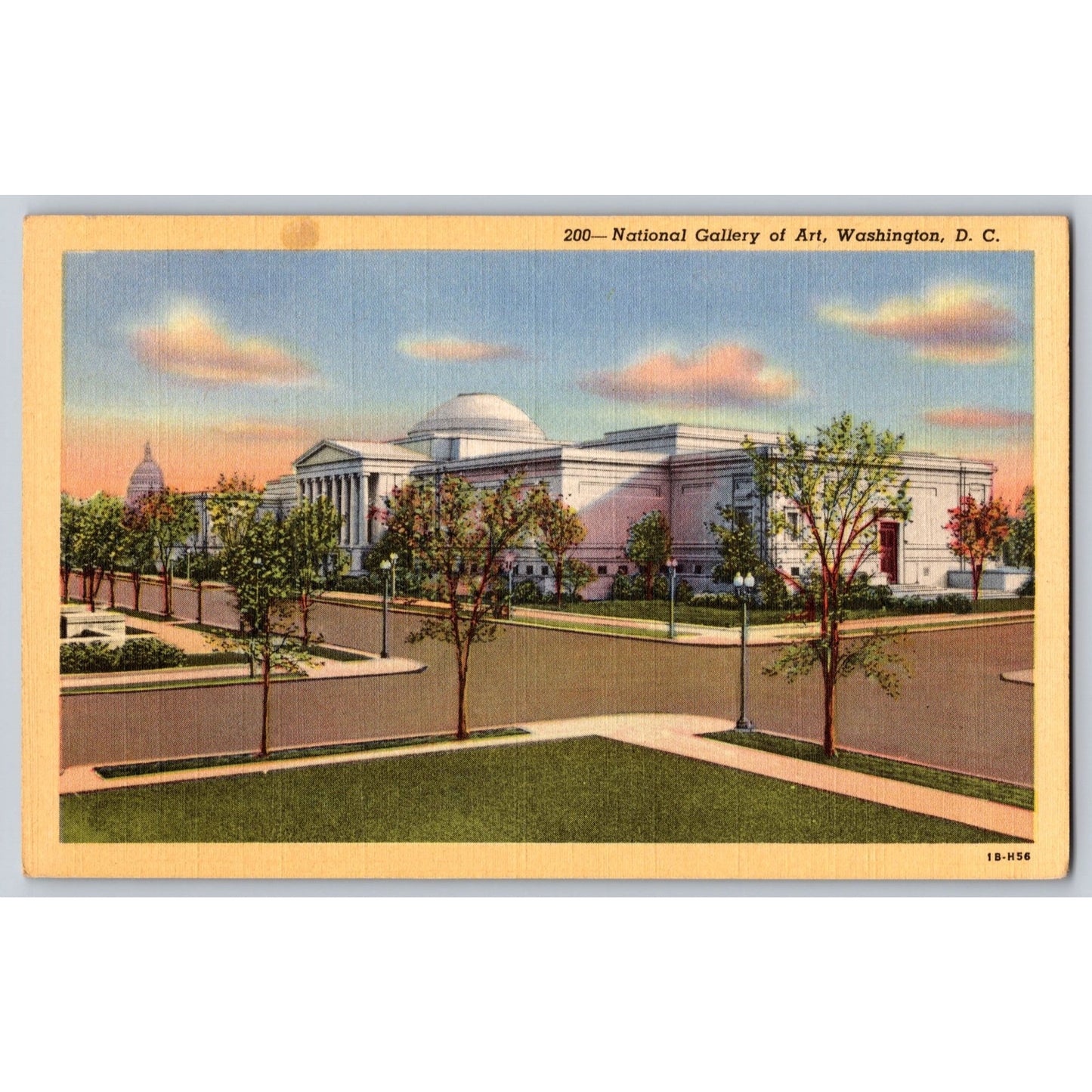 Washington DC National Gallery Of Art Linen Postcard Unused Curteich
