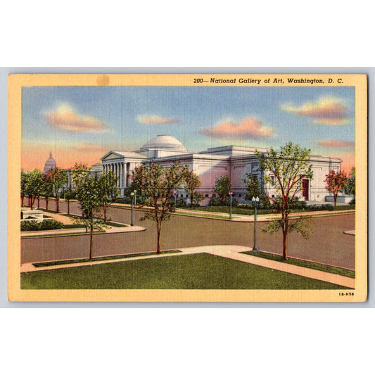 Washington DC National Gallery Of Art Linen Postcard Unused Curteich