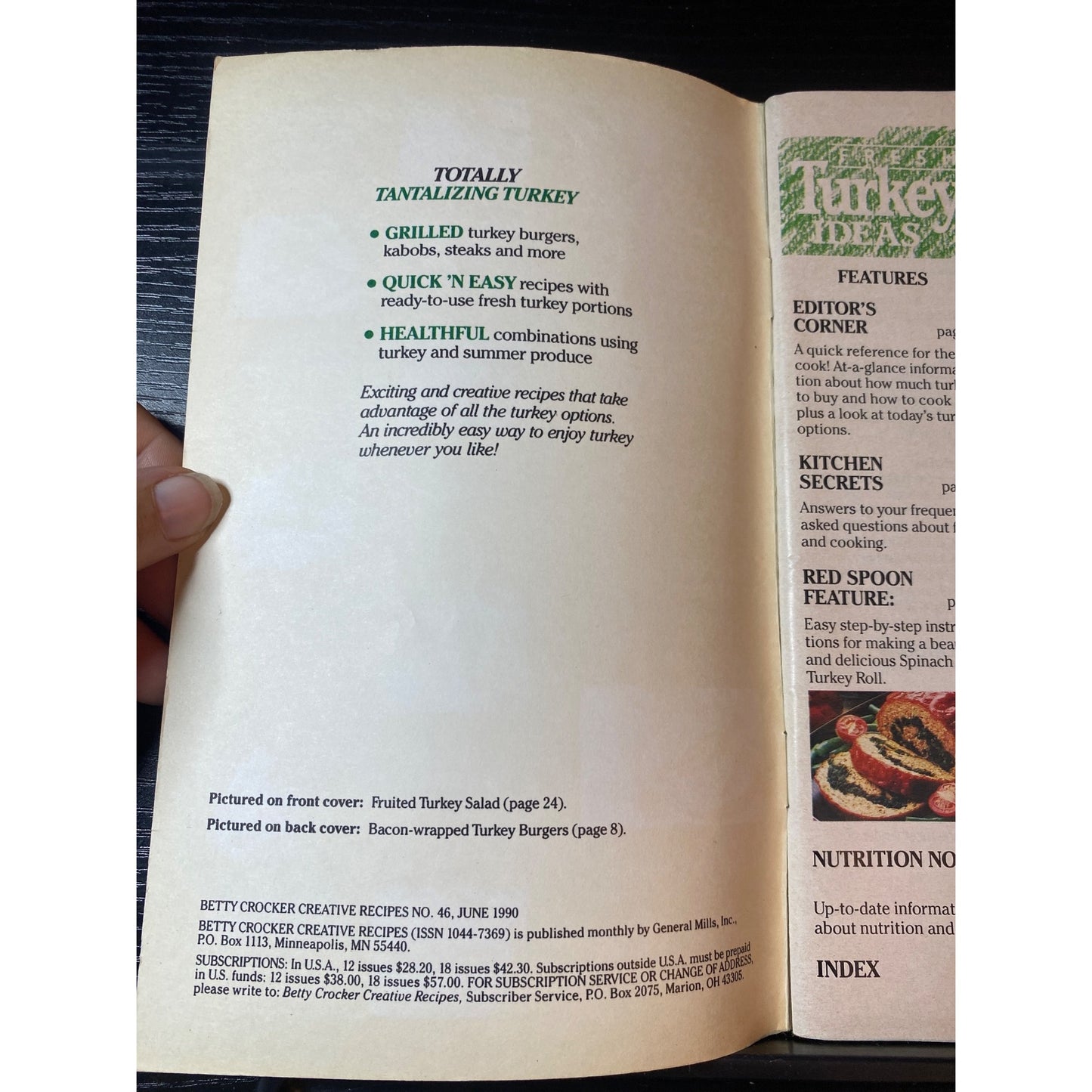 Betty Crocker Fresh Turkey Ideas Recipe Book No. 46 June 1990 Quick & Easy Meals