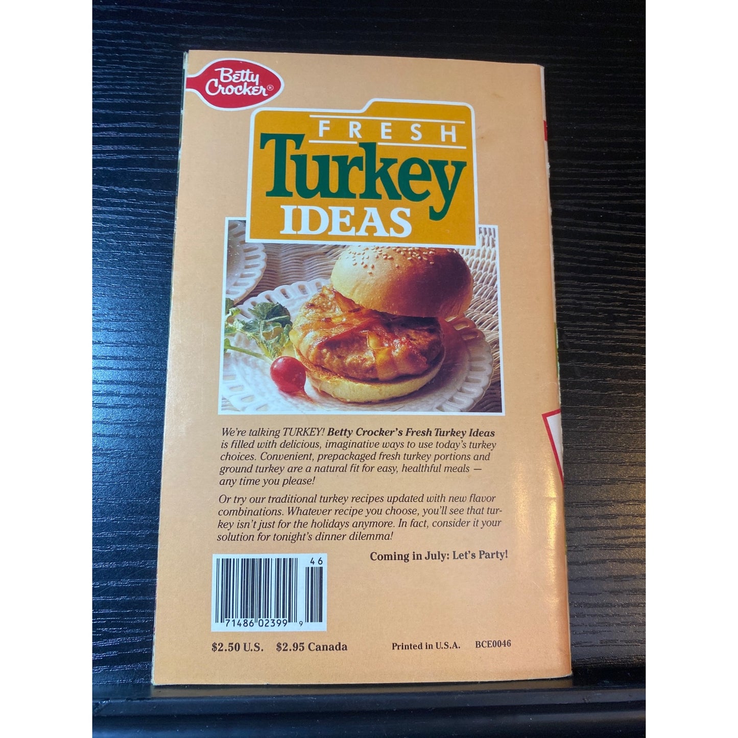 Betty Crocker Fresh Turkey Ideas Recipe Book No. 46 June 1990 Quick & Easy Meals