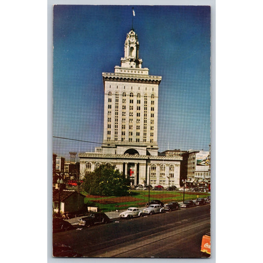 Oakland CA California City Hall 1950s Chrome Postcard Unused Kodachrome