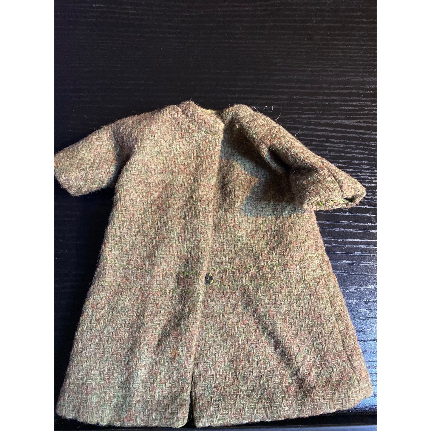 Barbie Fashion Doll Vintage Handmade Brown Tweed Coat Silk Lined 1950s or 60s