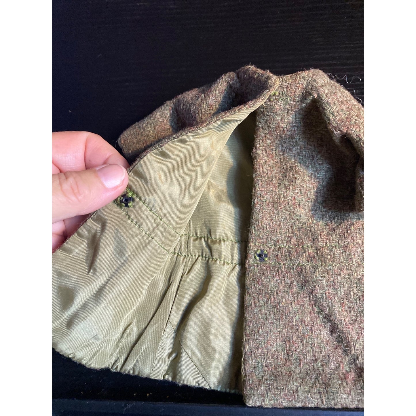 Barbie Fashion Doll Vintage Handmade Brown Tweed Coat Silk Lined 1950s or 60s