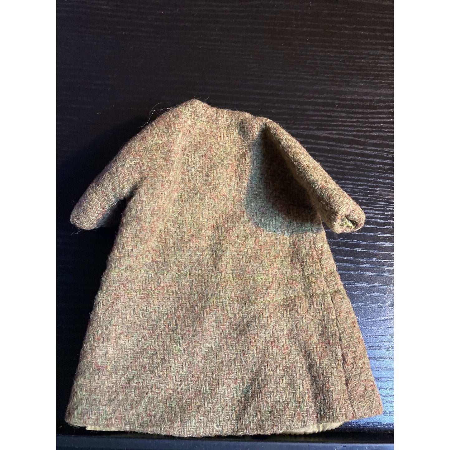 Barbie Fashion Doll Vintage Handmade Brown Tweed Coat Silk Lined 1950s or 60s