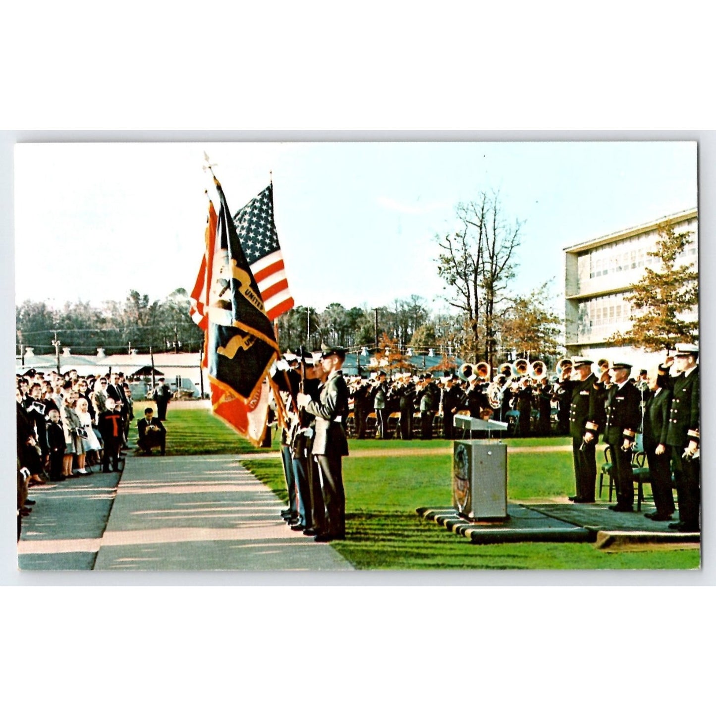 Norfolk VA US Naval Amphibious Base Virginia Dedication Ceremony 1964 Postcard
