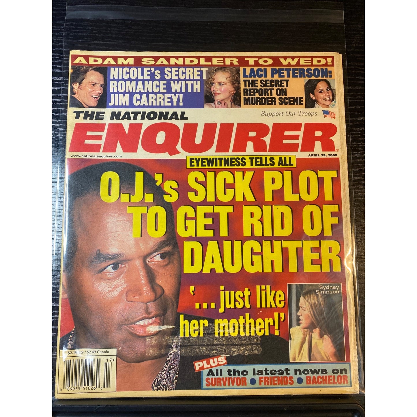 National Enquirer Magazine Apr 29 2003 OJ Simpson Adam Sandler Laci Peterson