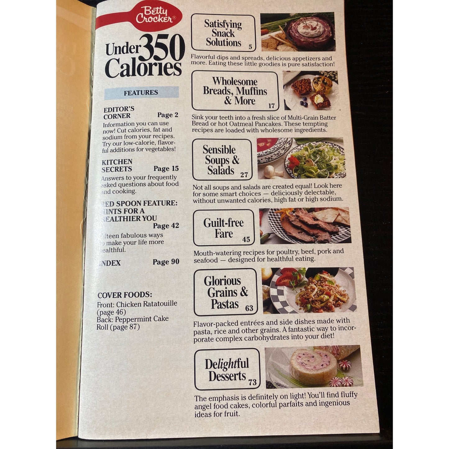 Betty Crocker Creative Recipes March 1990 Under 350 Calories Cookbook Booklet