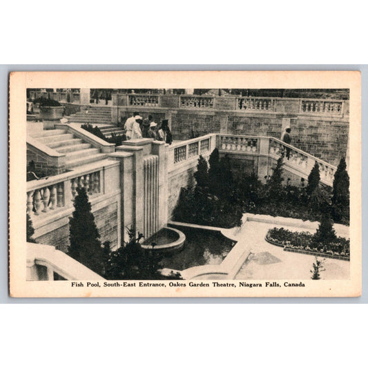 Niagara Falls Canada Fish Pool South-East Entrance Oakes Garden Theatre Postcard