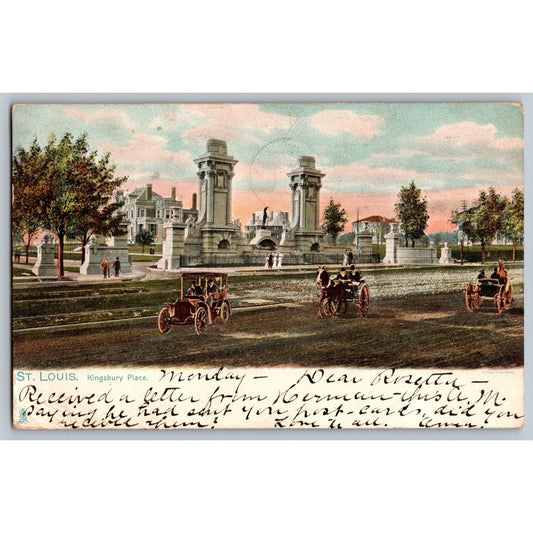 St Louis MO Missouri Kingsbury Place Postcard Early 1900s Undivided Back