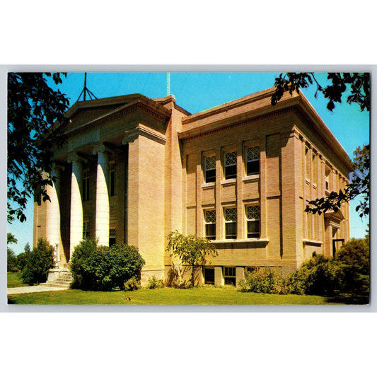 Wheatland WY Wyoming Platte County Court House Chrome Postcard Unused