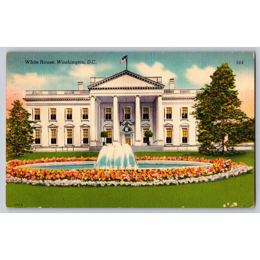 Washington DC White House 1933 Linen Postcard Used Colourpicture