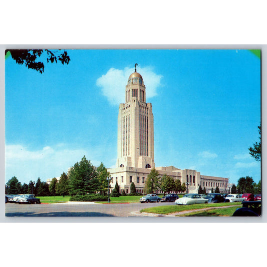 Lincoln NE Nebraska State Capitol 1951 Chrome Postcard Unused LL Cook Co