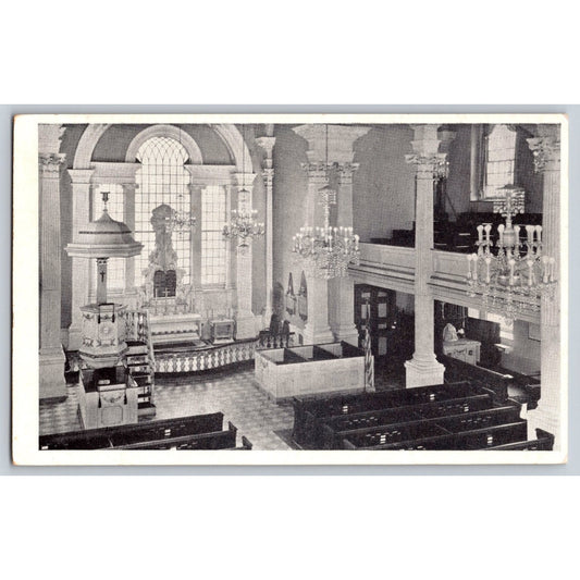 New York City NY Saint Paul's Chapel Interior Chrome Postcard