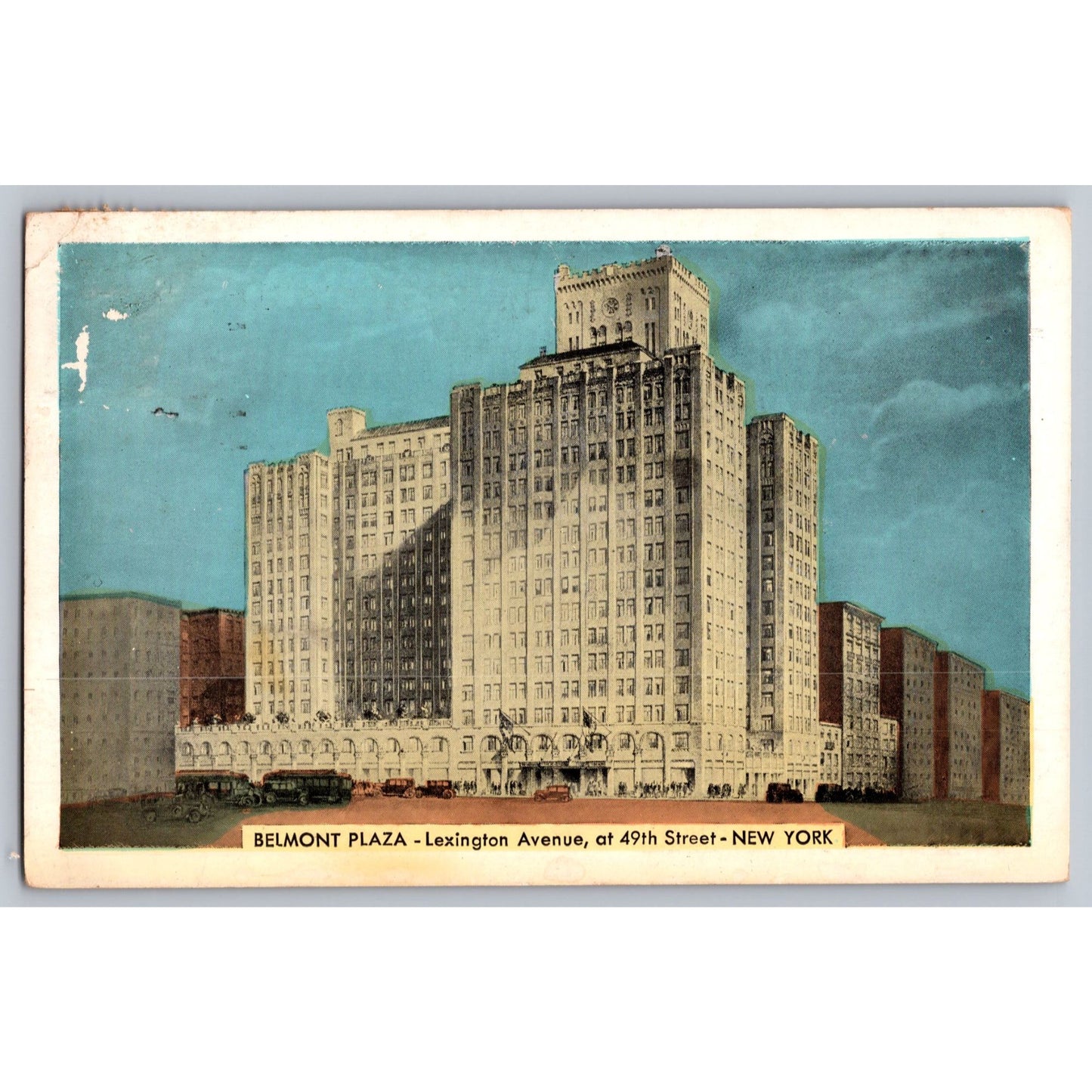 New York City NY Hotel Belmont Plaza Lexington 1955 Postcard Used