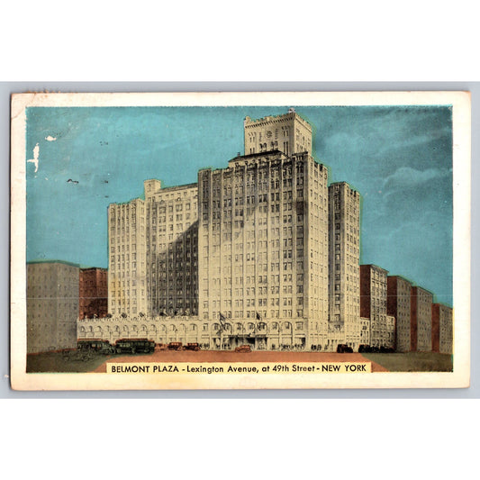 New York City NY Hotel Belmont Plaza Lexington 1955 Postcard Used