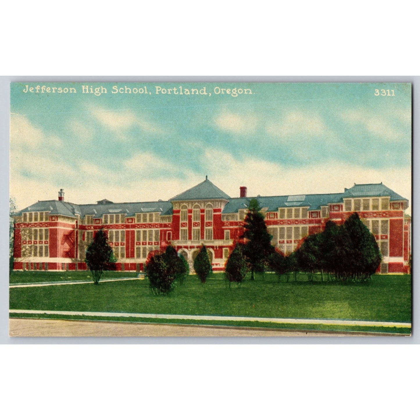 Portland OR Oregon Jefferson High School Divided Back Postcard Unused