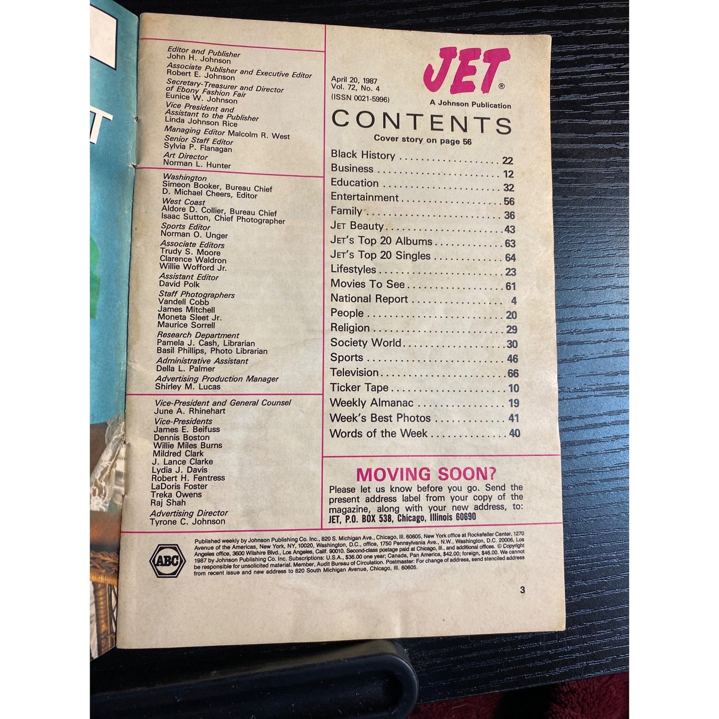 Jet Magazine April 20 1987 Whoopi Goldberg & Bobcat Goldthwait No Label
