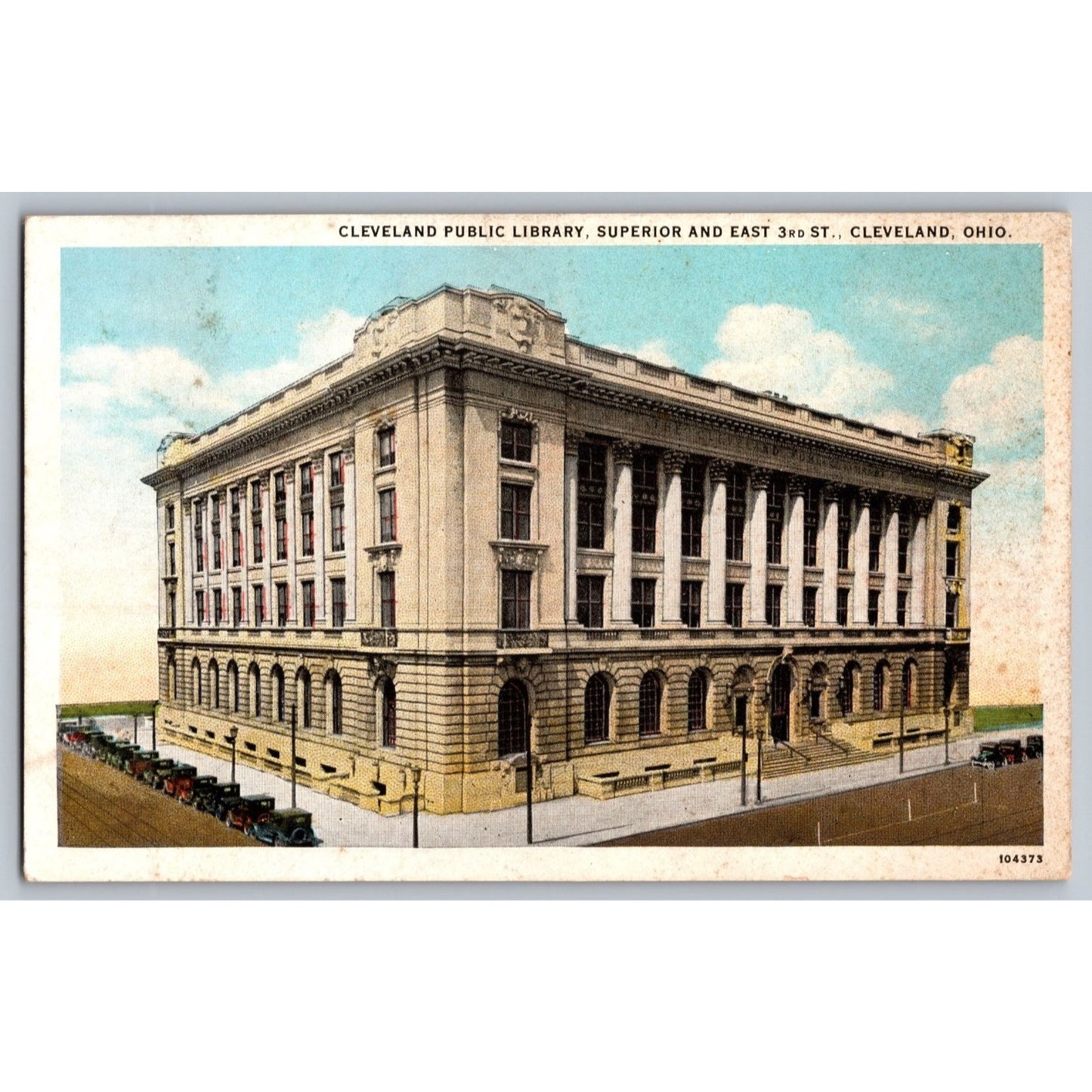 Cleveland OH Ohio Public Library Braun White Border Postcard